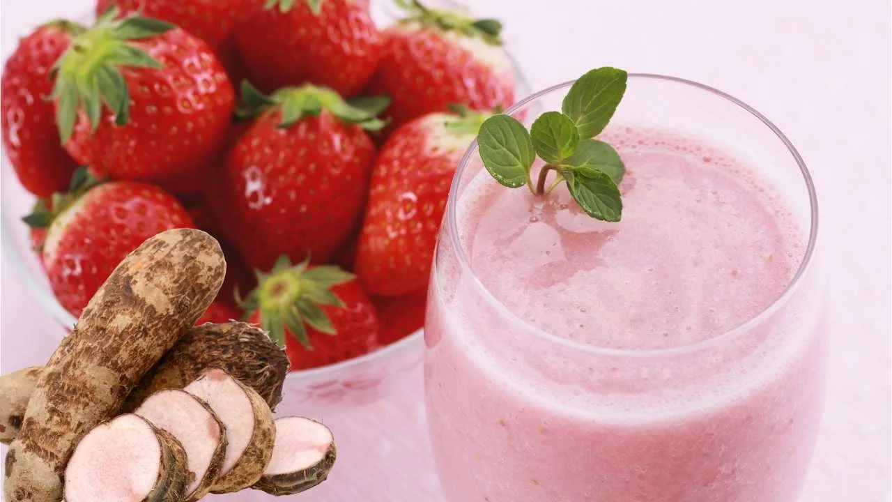 Imagem da Receita de Vitamina de Inhame com Morango.