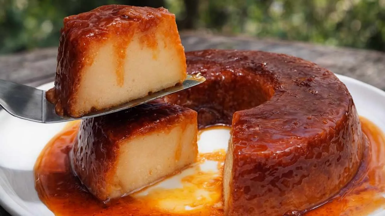 imagem da Receita de Pudim de Pão Sem Açúcar.