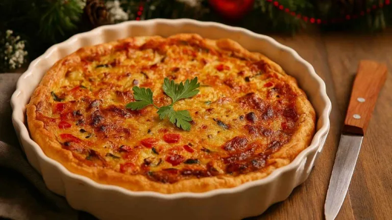 Imagem da Receita de Quiche de Natal Vegetariana.