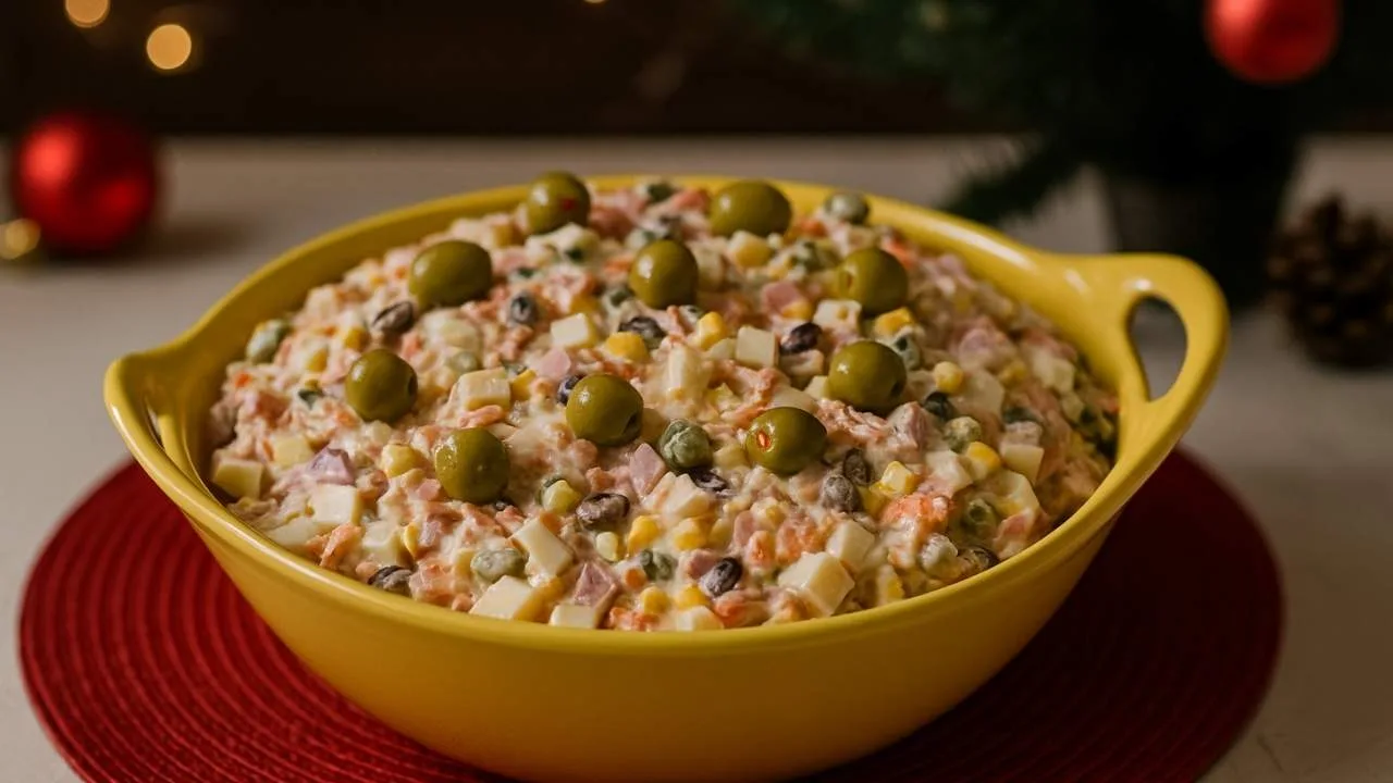 Imagem da Receita de Salada de Natalina com Iogurte e Passas.