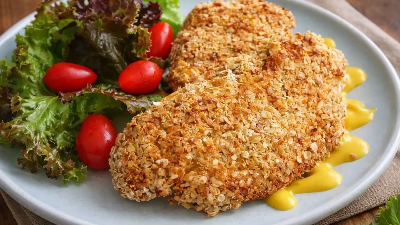 Imagem da Receita de Peito de Frango Empanado Sem Glúten e Zero Fritura.