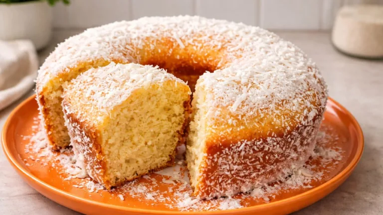 Imagem da Receita de Bolo de Coco Fofinho Sem Farinha de Trigo e Sem Açúcar.