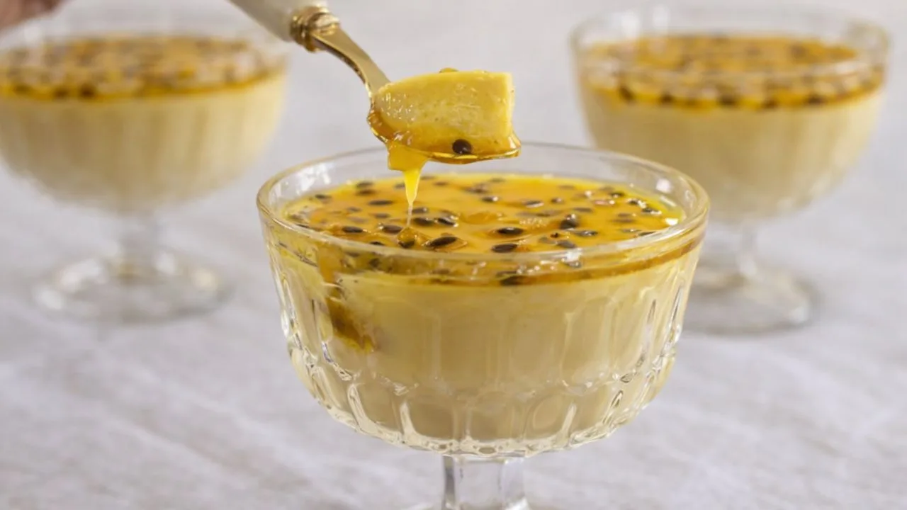 Imagem da Receita de Mousse de Maracujá Sem Lactose e Sem Açúcar.