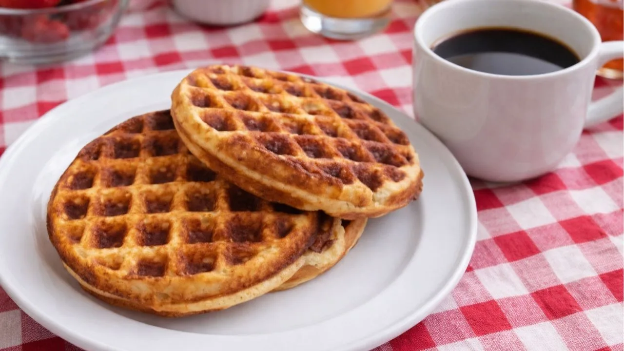 Imagem da Receita de Waffle de Banana-da-Terra para o Café da Manhã.