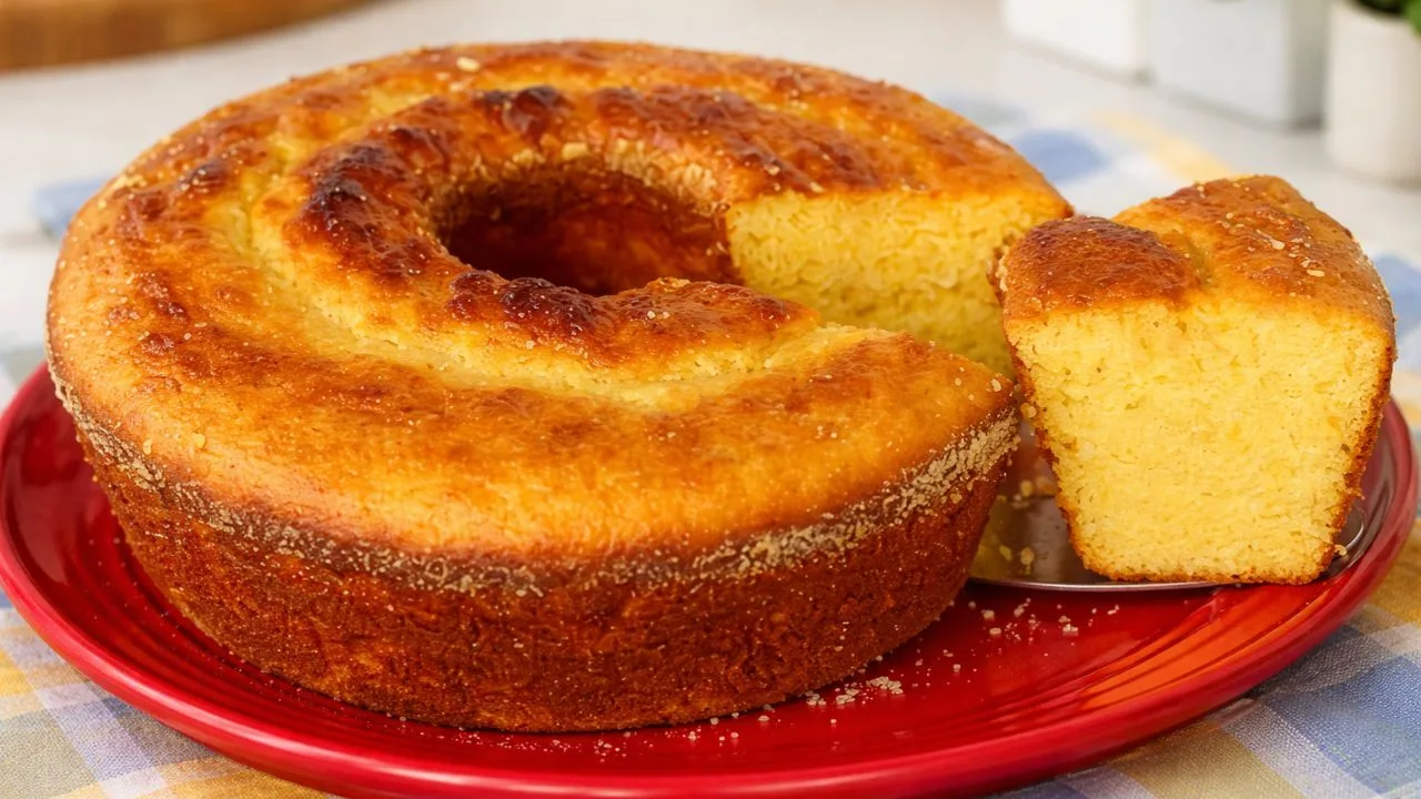 Imagem da Receita de Bolo de Milho Sem Óleo, Sem Manteiga e Sem Trigo.