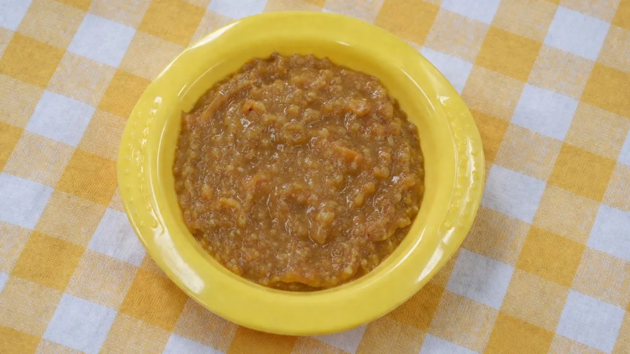 Imagem da Receita de Papinha de Mandioquinha com Cenoura para Bebê.