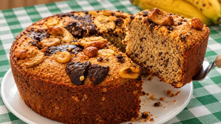Imagem da Receita de Bolo de Banana Sem Farinha de Trigo e Sem Açúcar.